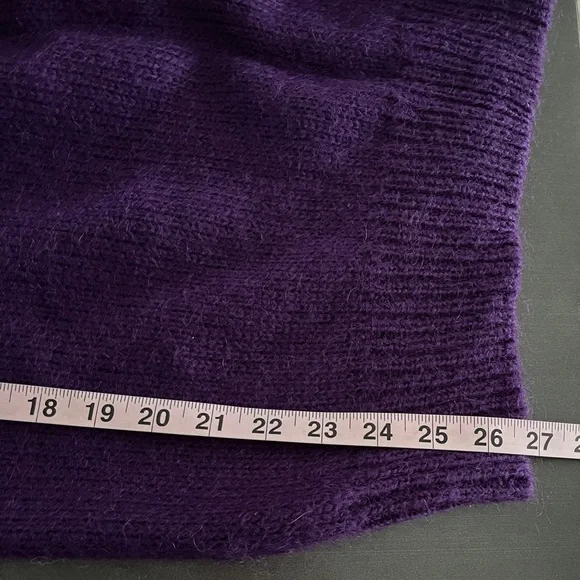 VTG Cherry’s 80s Womens Plum Purple Wool Sweater Colorful Grannycore Mockneck - Picture 6 of 6